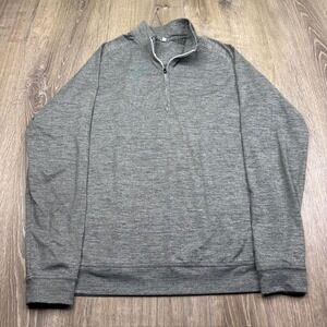 State & Liberty Mens Heather Crimson Gray Tech Quarter Zip Classic Sweater Sz S